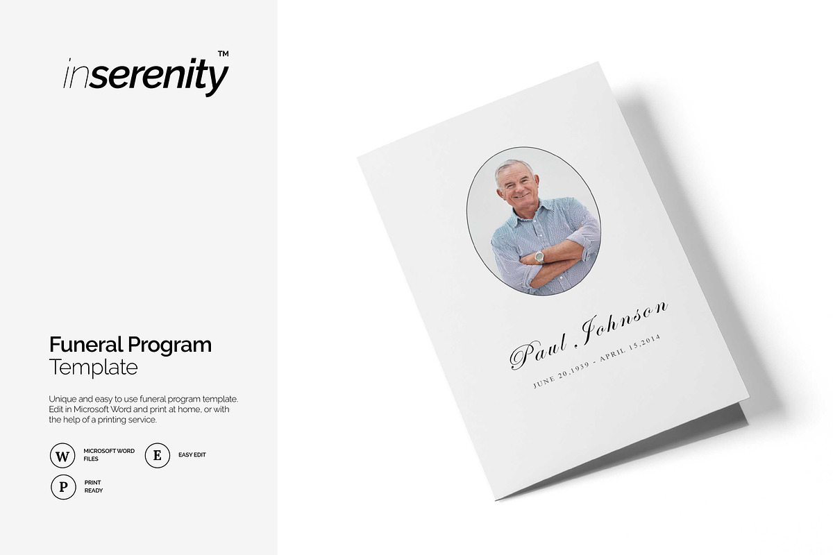 Funeral program template | BI-fold, a Brochure Template by inserenity (Photo 1 of 6)