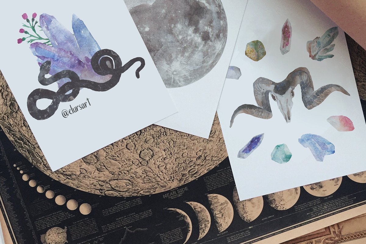 Watercolor Set | WITCHCRAFT, an Animal Illustration by Elisa Ursa (Photo 10 of 10)