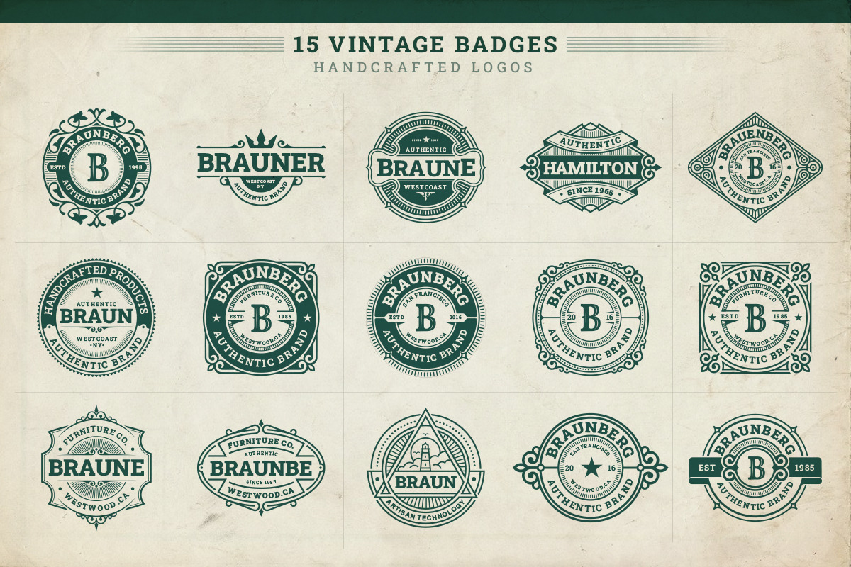 Vintage Badges, a Branding & Logo Template by g design (Photo 2 of 15)