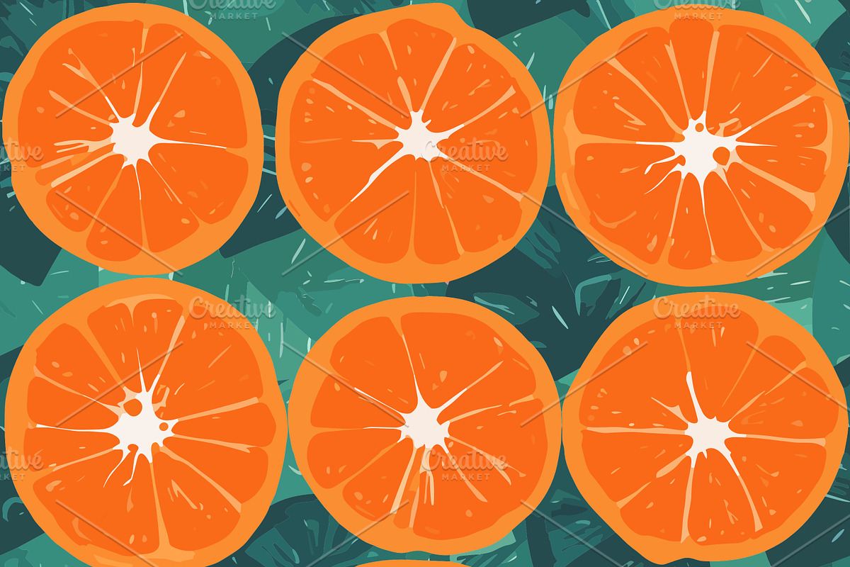Retro Orange Slices Bundle, a Wallpaper Graphic by Mintpoptrend (Photo 6 of 7)