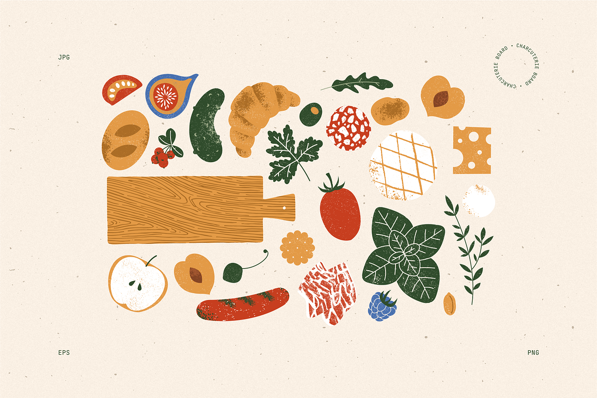 Charcuterie illustrations, a Food Illustration by adehoidar (Photo 8 of 11)