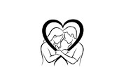 Couple Love Heart Silhouette Bundle, an Illustration by Amazin_art (Thumbnail 48 of 51)