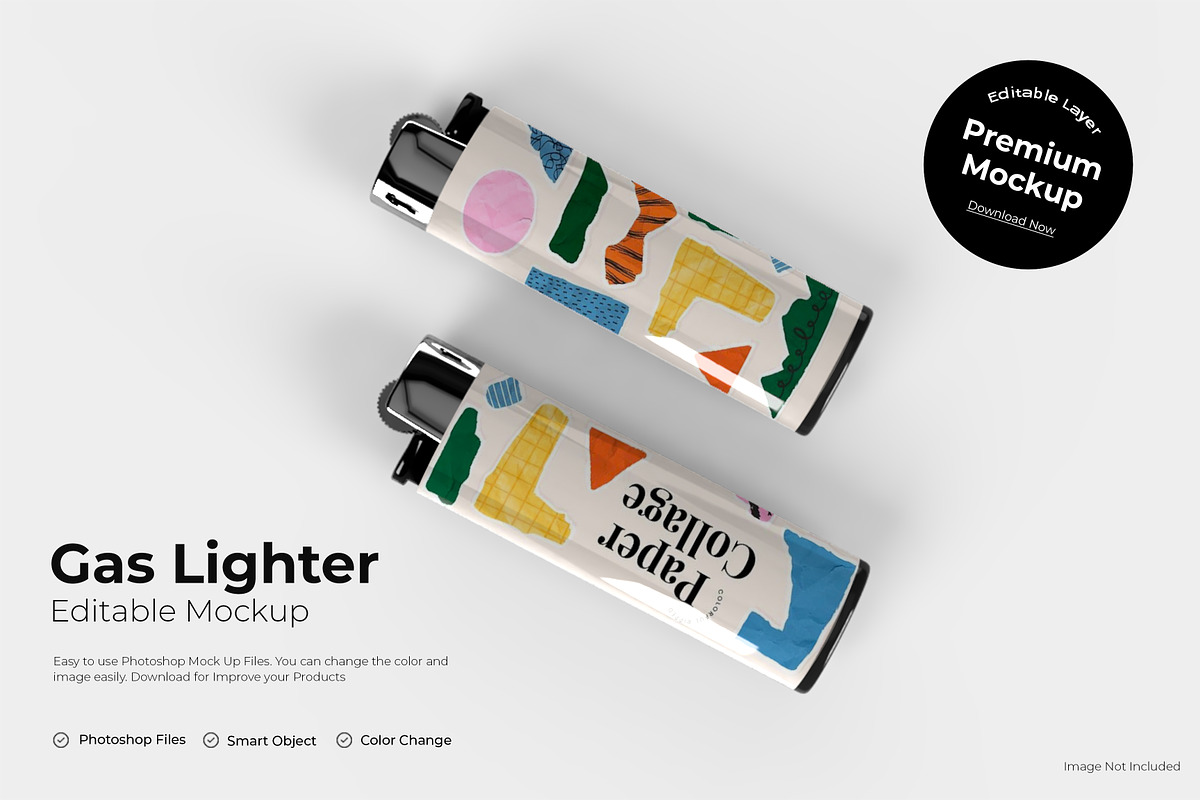 Modern gas lighter mockup, an Advertising Mockup by anamwp (Photo 3 of 3)