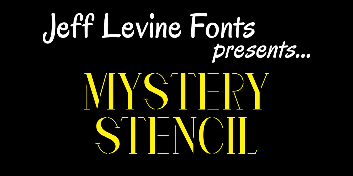 Mystery Stencil JNL, a Serif Font by Jeff Levine Fonts