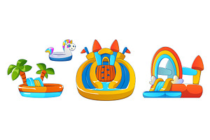 Colorful Bouncy Slides Set