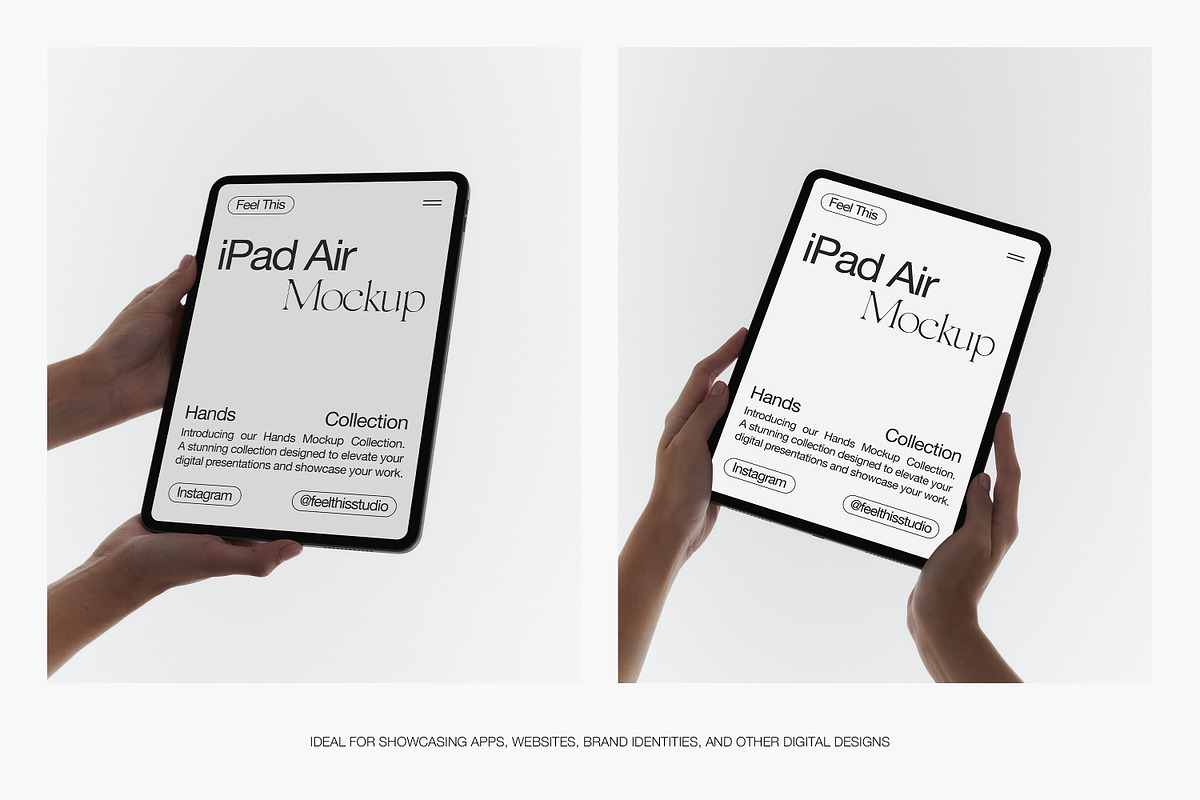 iPad Air in Hand Mockups, an iPad Mockup by Feel This (Photo 3 of 8)
