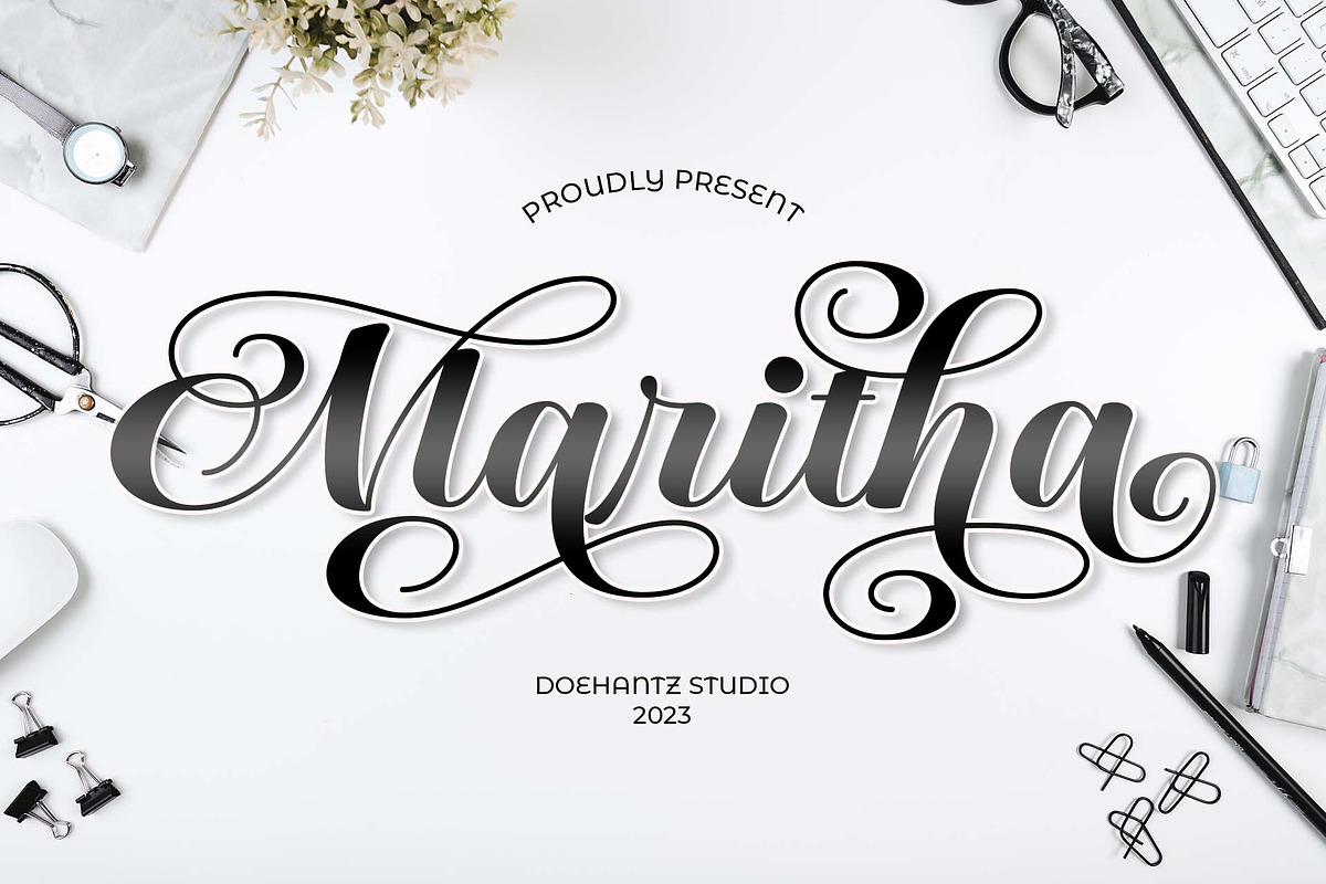 Maritha, a Script Font by Doehantz Studio (Photo 1 of 7)
