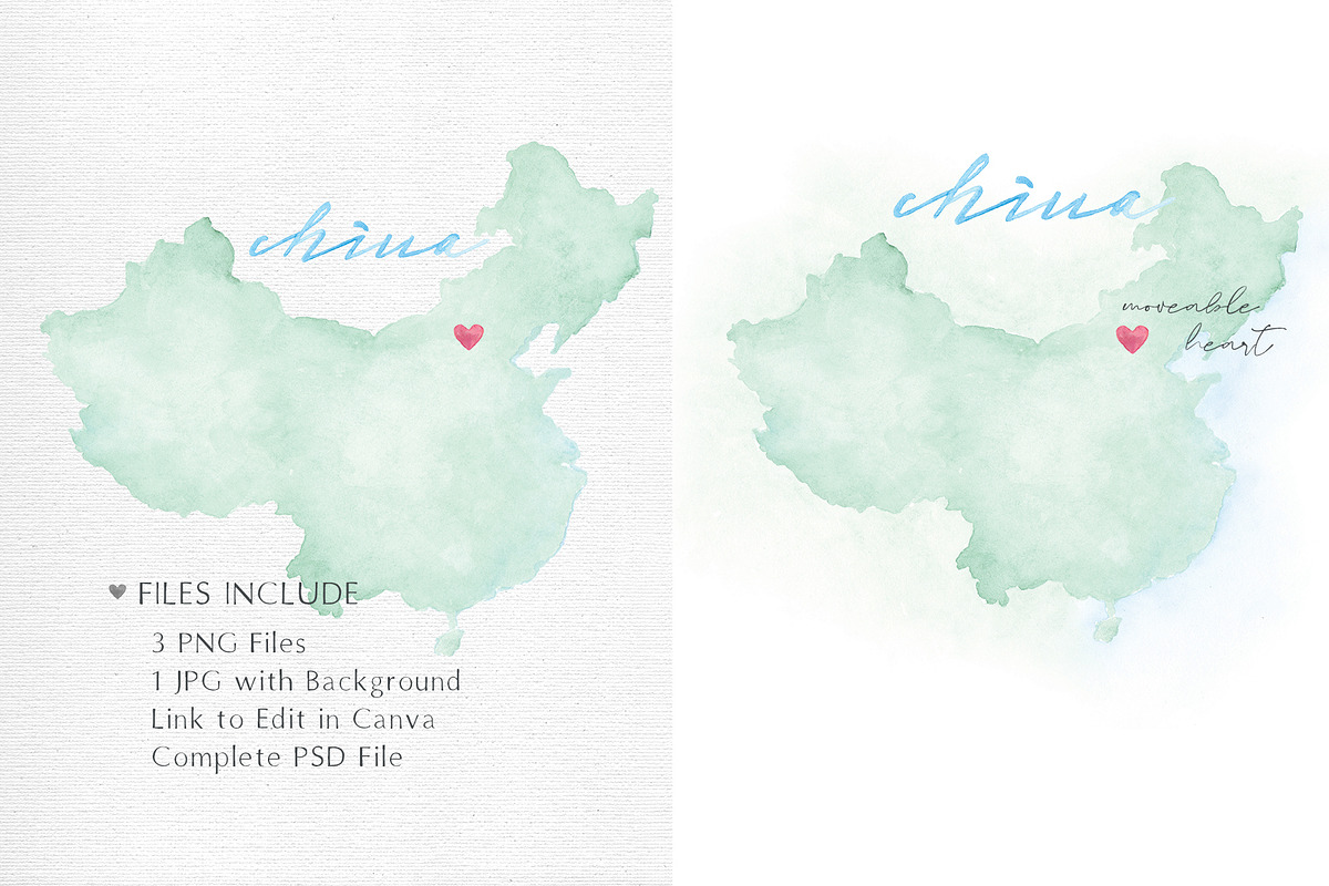Watercolor Map of China, a Graphic by Beloved Paper (Photo 3 of 6)