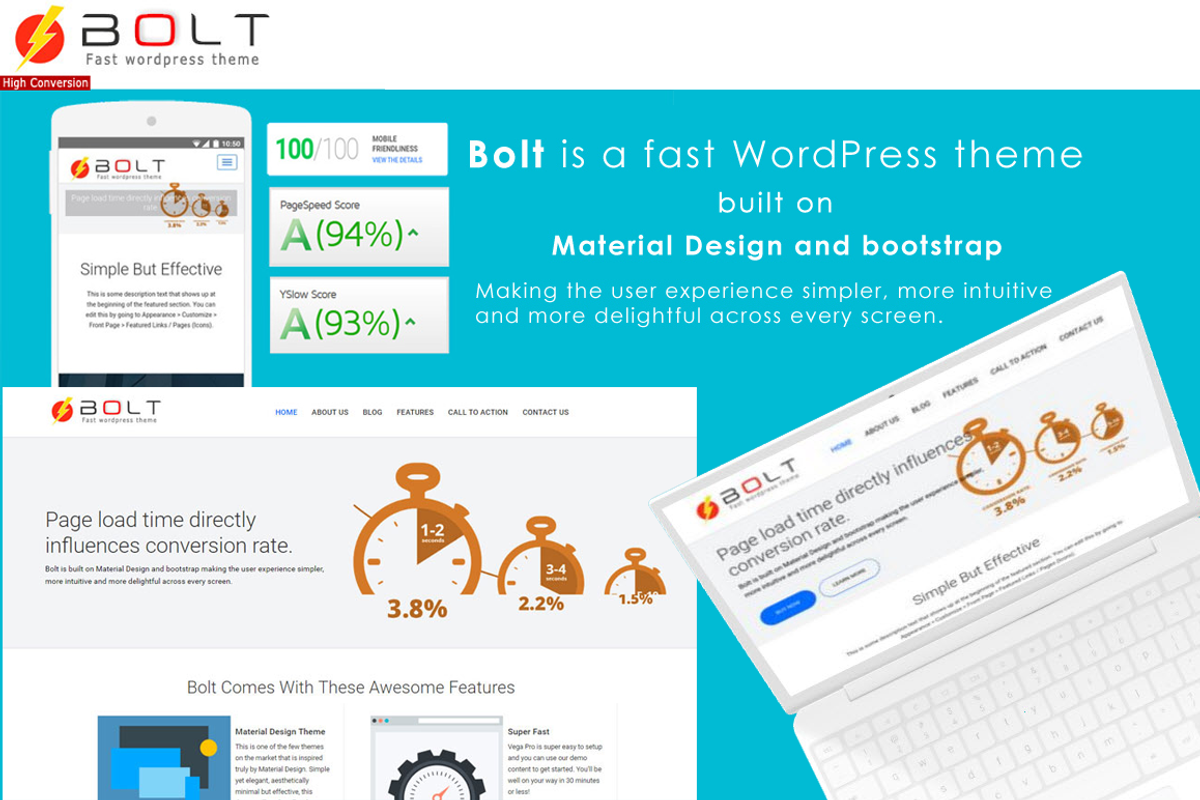 Bolt - Fast WordPress Theme, a WordPress Template by Fast WordPress Themes (Photo 1 of 6)