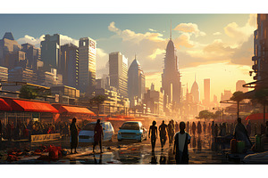 skyline scene urban background ai, an Architecture Photo by pikepicture