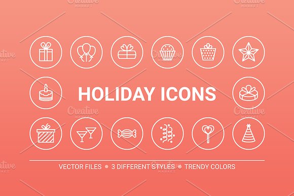Circle holiday icons preview 6
