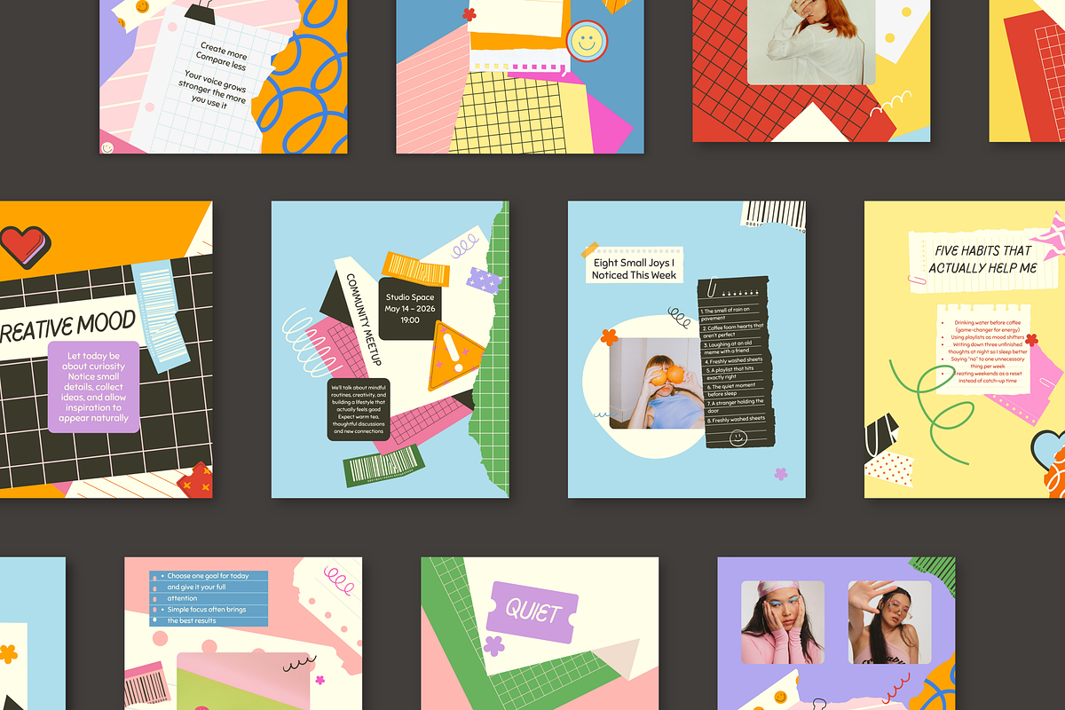 Pinelope Playful Instagram Templates, a Social Media Template by rainbojelia (Photo 6 of 18)