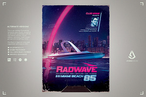 Synthwave Flyer Scarab Miami Vice