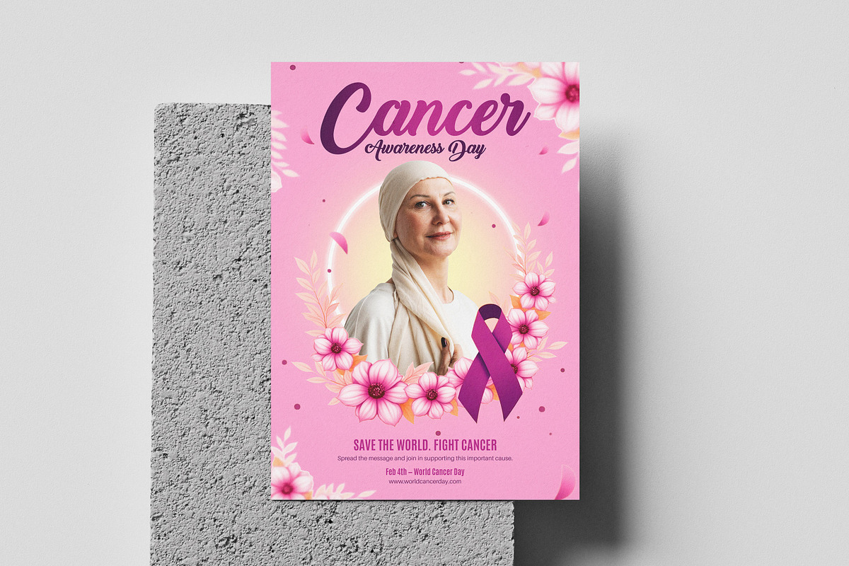 Cancer Awareness Poster Template PSD, a Flyer Template by zahidhossainalif (Photo 3 of 5)