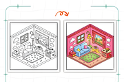 Bold Easy Little Corner Coloring, a Decorative Illustration by Ink Gallery (Thumbnail 4 of 8)