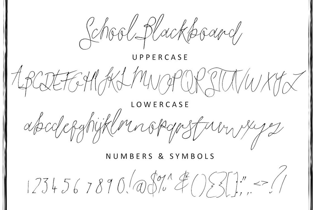 School Blackboard Font preview 2