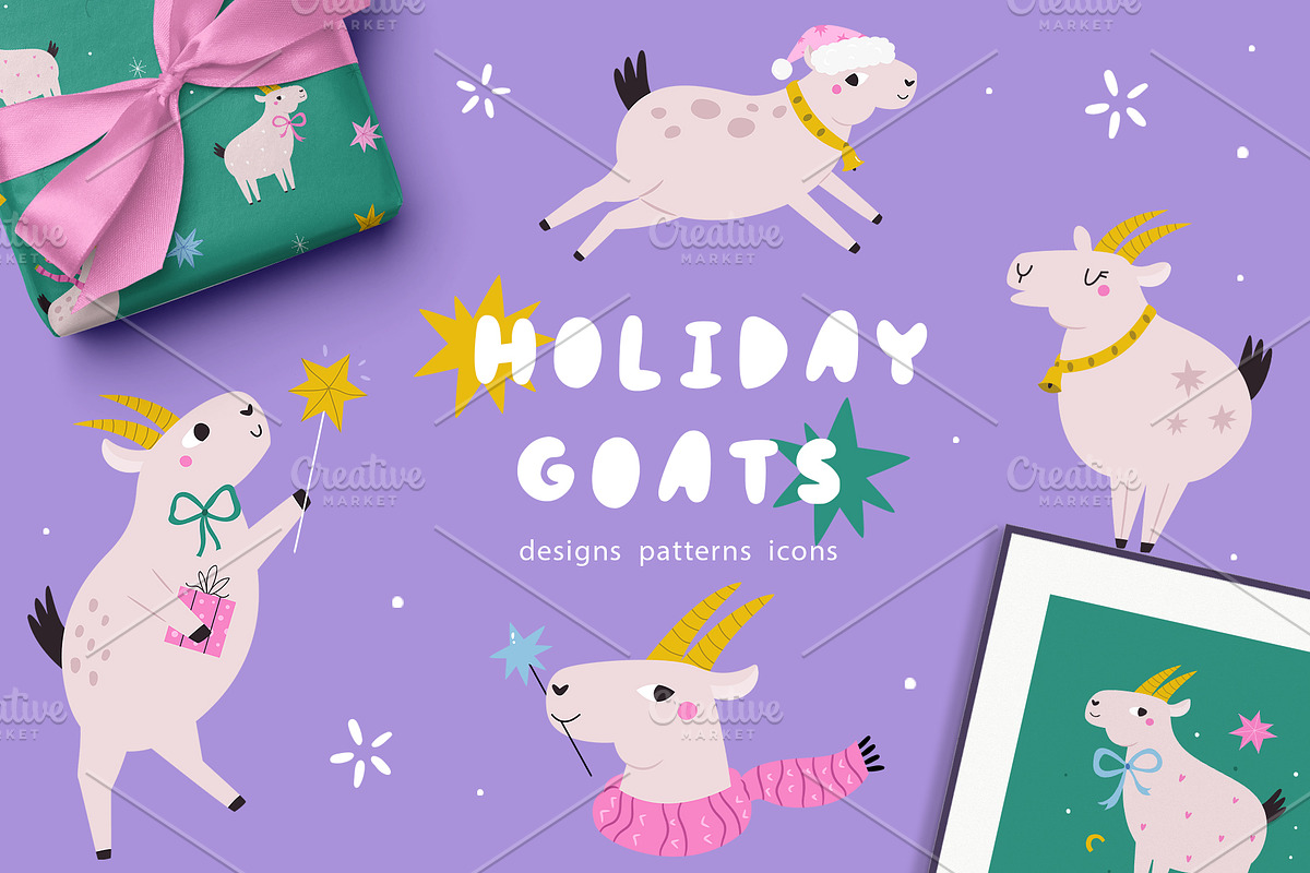 New Year Funny Goats, a Seasonal Illustration by danceyourlife (Photo 1 of 7)