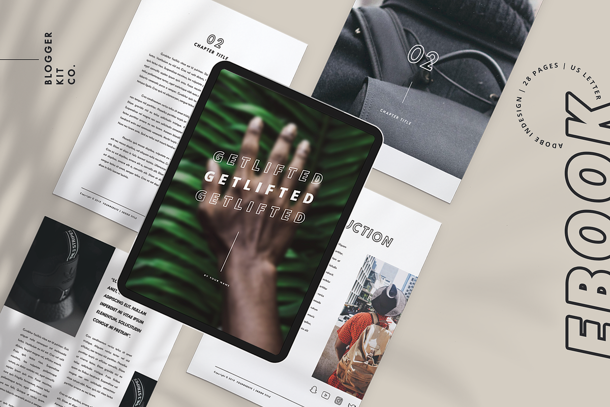 eBook Template for Adobe InDesign, a Magazine Template by Blogger Kit Co. (Photo 1 of 3)