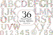 Floral Alphabet PNG, Pastel., an Illustration by KennedyStudio (Thumbnail 1 of 5)