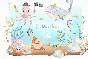 In The Sea. Watercolor Collection