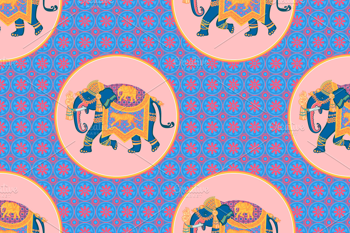 Indian elephant, a Pattern Graphic by sovarina (Photo 2 of 2)