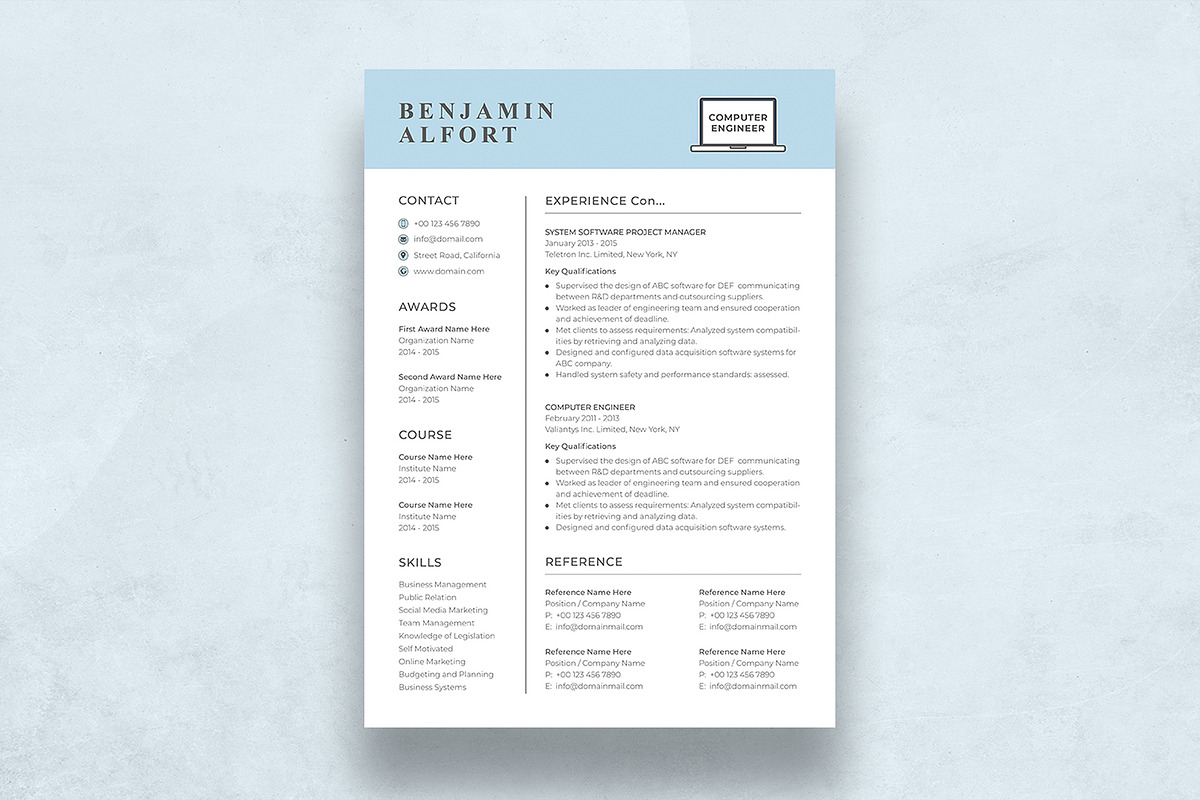 Engineer Resume, a Resume Template by DesignDevisers (Photo 4 of 11)