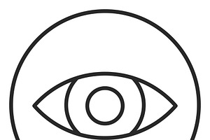 Eye stroke icon, logo illustration