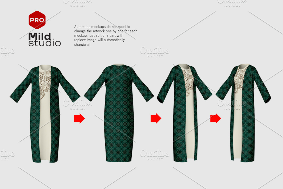 Women Long Dress Mockup v23, a Shirt Mockup by Mildstudio (Photo 6 of 10)