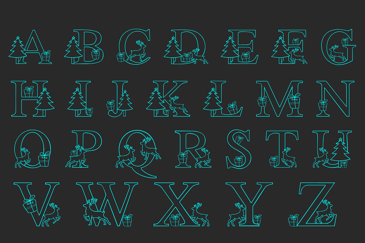 Chrismas deer, a Symbol Font by Petal Pixels (Photo 2 of 9)