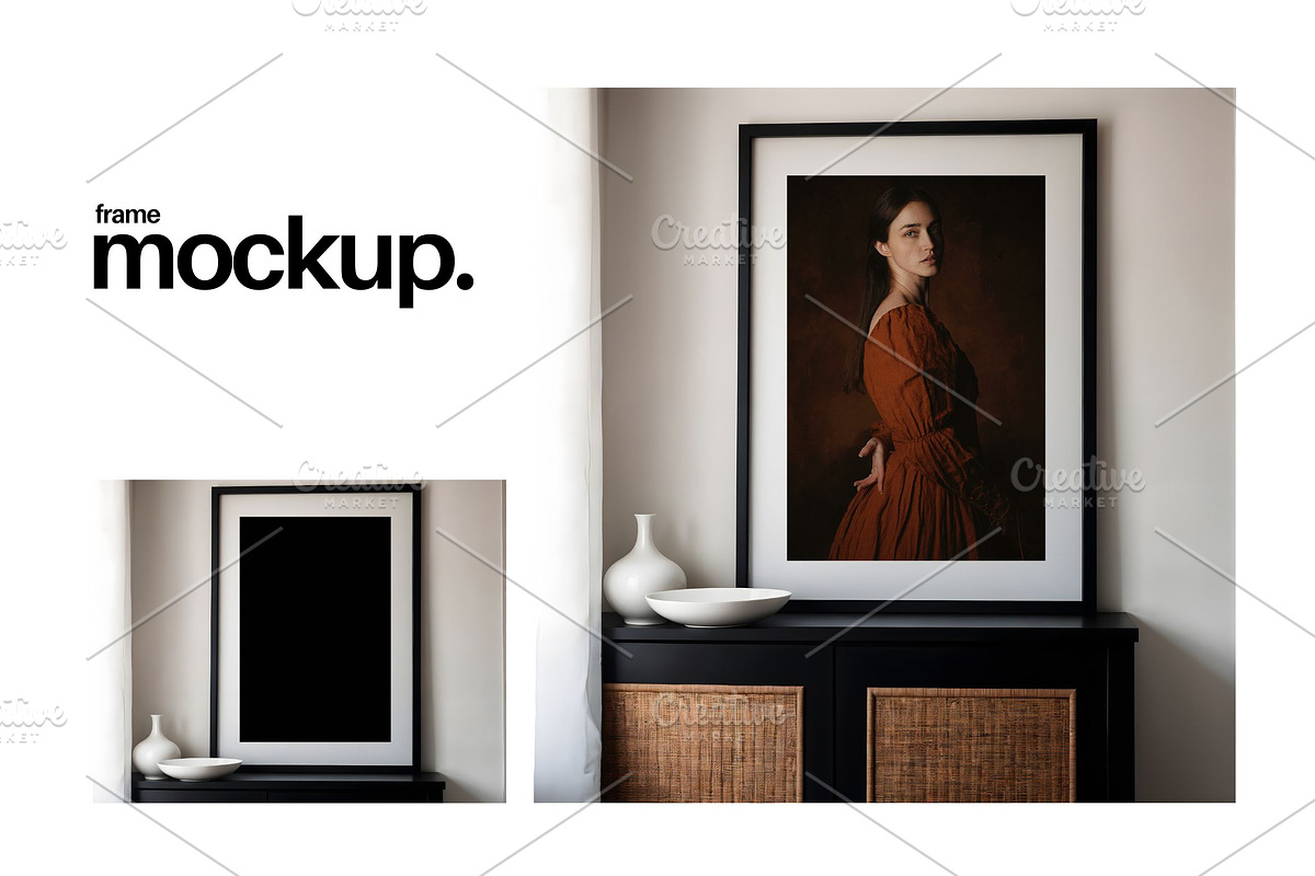 Frame Mockup #807, Black Portrait, a Print Template by Kzara Visual Concepts