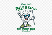 Retro Golf Ball Character T-Shirt, a Sport Illustration by shaondesigns (Thumbnail 2 of 6)