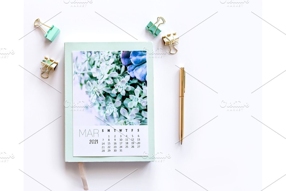 Mint Notebook Mockup, a Print Template by SunnyTangerine Stock (Photo 4 of 6)