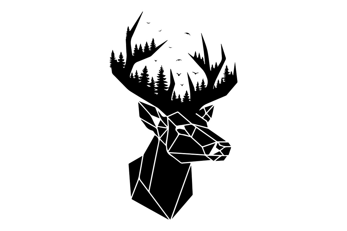 Deer Antler Silhouette Bundle, an Object Illustration by yasushie (Photo 25 of 31)