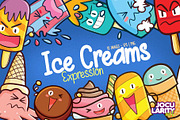 Cute Ice Creams Expression cartoon, a Food Illustration by Jocularity Art (Thumbnail 1 of 3)