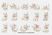 15 Bundle Watercolor Girl Cat Pink, an Animal Illustration by Morspective (Thumbnail 8 of 8)