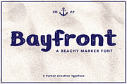 Bayfront - A Beachy Marker Font, a Sans Serif Font by Parker Creative (Thumbnail 1 of 8)