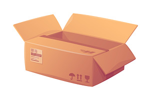 Cardboard Box as Paper Packaging, an Object Illustration by TopVectors