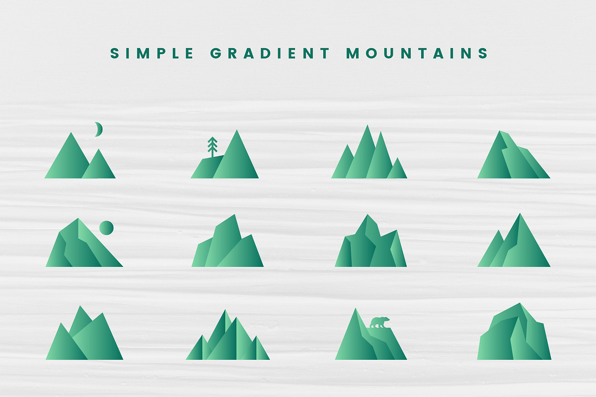 Simple Gradient Mountains, an Illustration by Build Interactive (Photo 1 of 5)