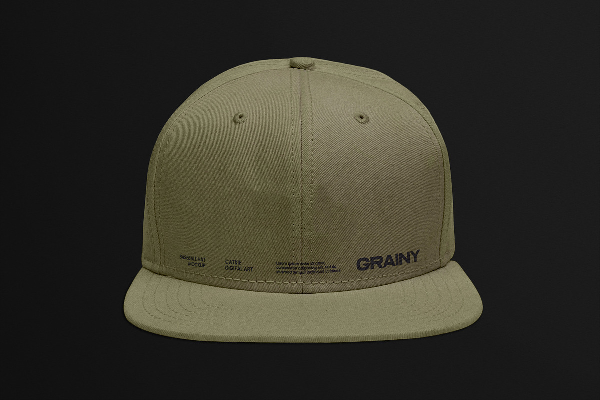 GRAINY Baseball Hat Mockup Kit, a Hat Mockup by Catkie - Digital Art (Photo 4 of 9)