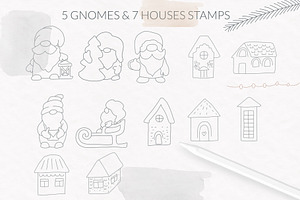 Christmas Gnomes Procreate Stamps