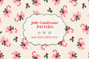 Jolly Candy cane Christmas Pattern