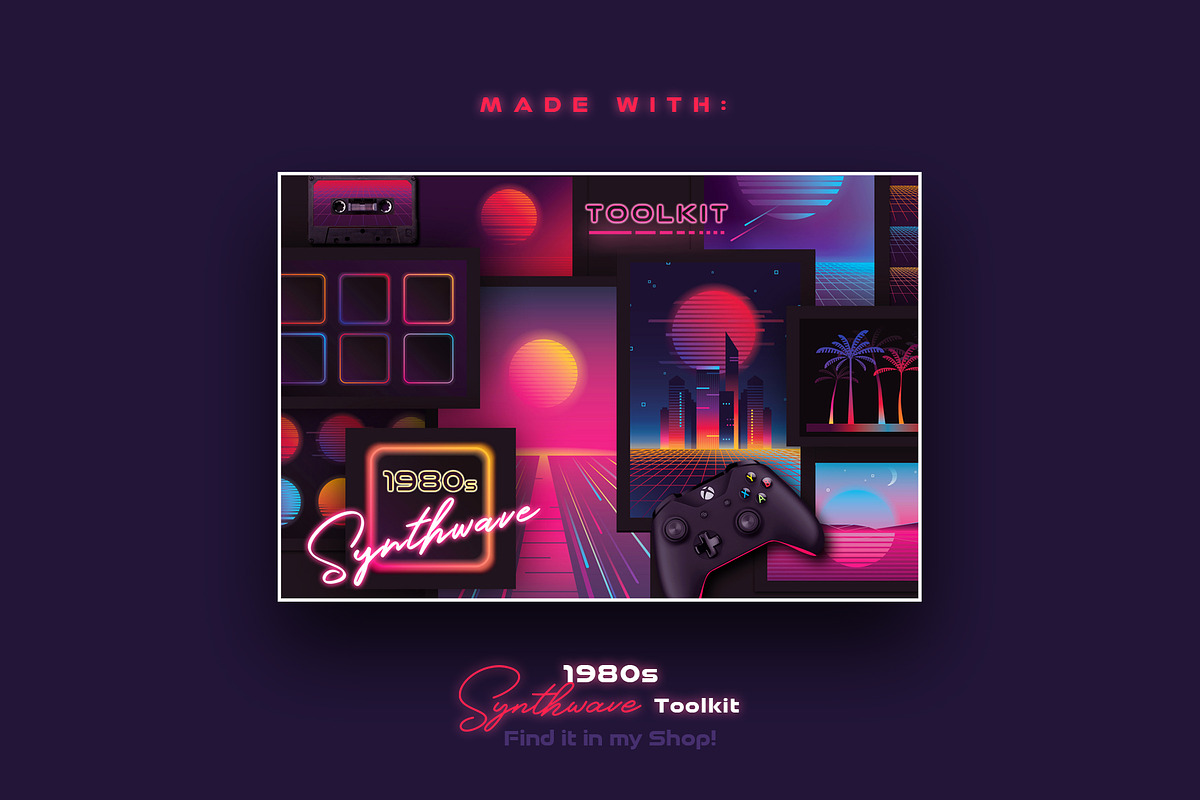 1980s Synthwave Templates, a Flyer Template by Polar Vectors (Photo 7 of 7)