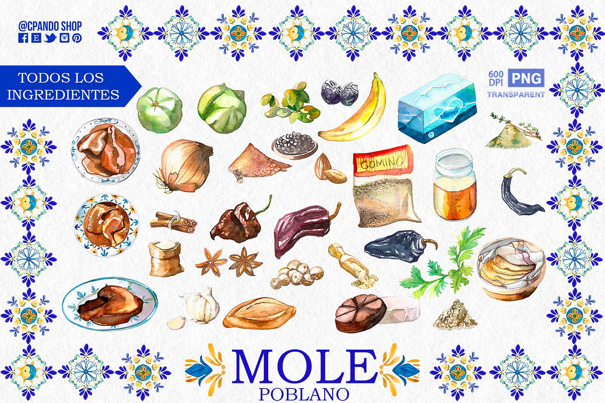 Mole Poblano, mexican food, a Food Illustration by CpandoShop (Photo 2 of 4)