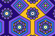Purple Yellow Blue Floral Geometric, a Pattern Graphic by Sharon Schwalbe (Thumbnail 2 of 2)