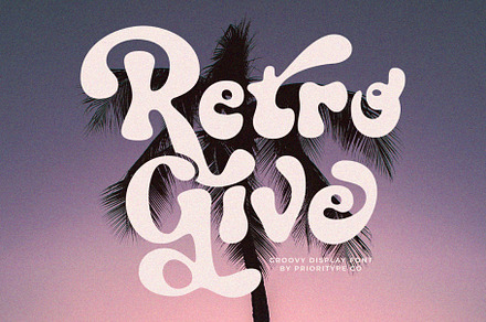 Retro Give - Groovy Display Font, a Symbol Font by Prioritype Co