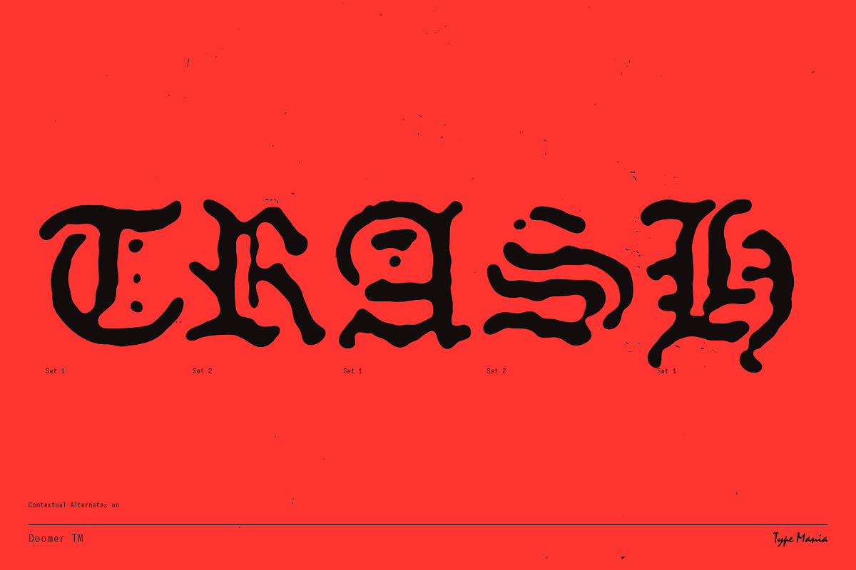 Doomer TM – Distressed Blackletter, a Blackletter Font by Type Mania (Photo 4 of 10)