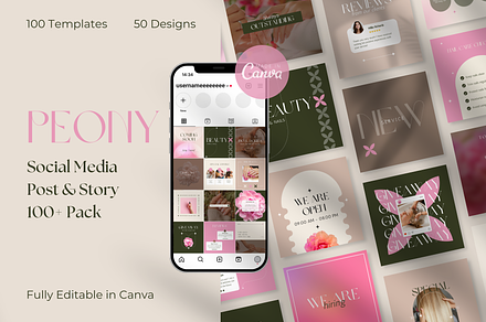 Peony Beauty Social Media Templates