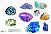 Watercolor gemstone clipart, an Illustration by Ksenia Shmakova (Thumbnail 7 of 13)