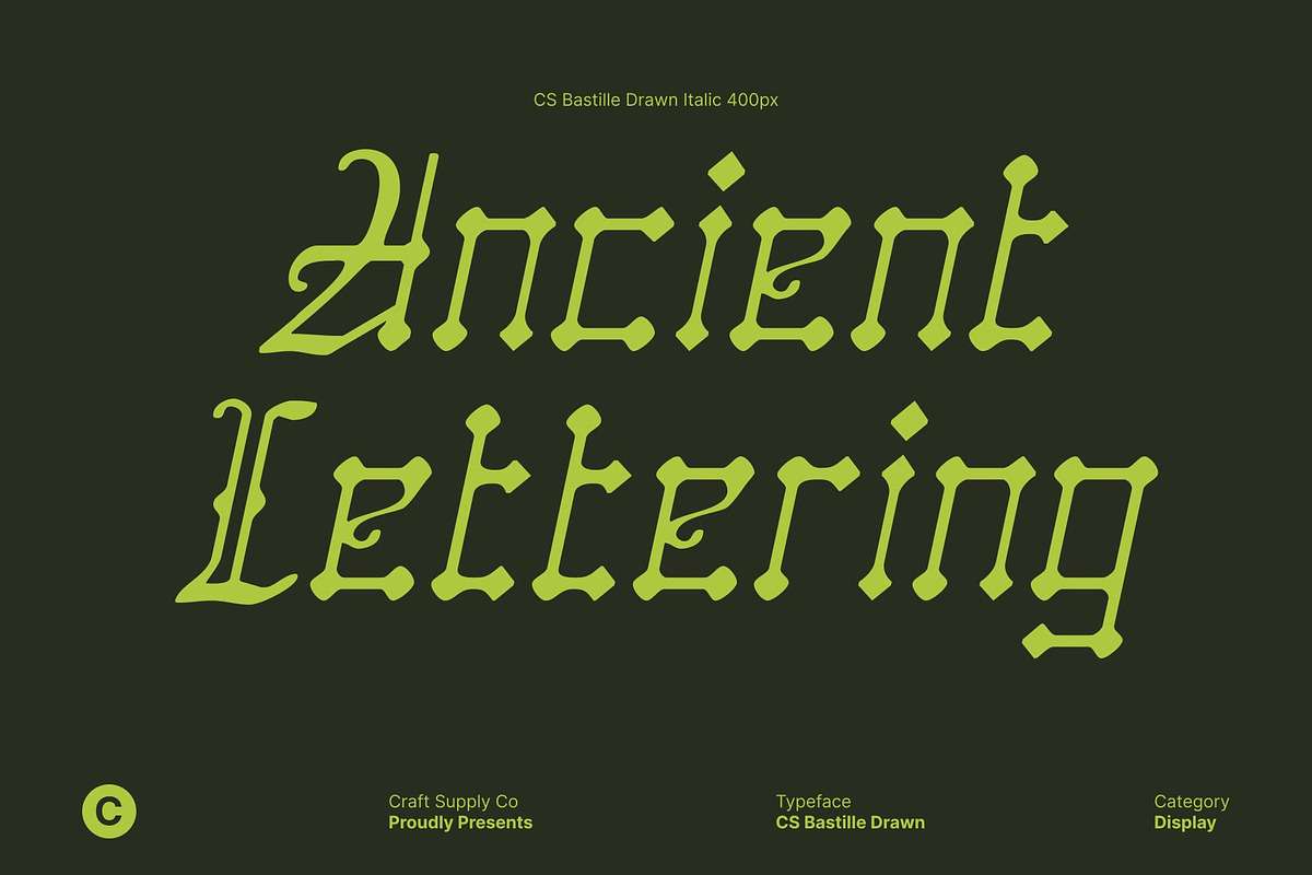 CS Bastille Drawn, a Blackletter Font by Craft Supply Co. (Photo 4 of 8)