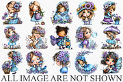 Whimsical Spring Girl Clipart, a Seasonal Illustration by Canvas Craft (Thumbnail 3 of 7)